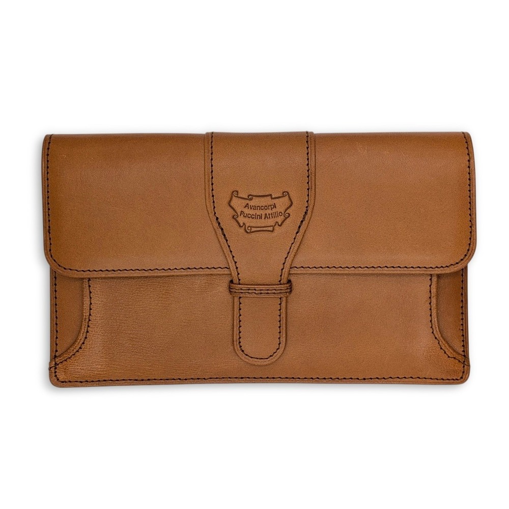 Avancorpi Puccini Attilio Wallet Tan Italian Leather Long Continental Cognac EUC